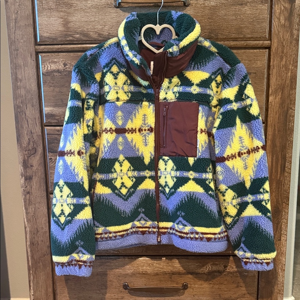 Wrangler NWT XS Colorful Geometric Fleece Jacket